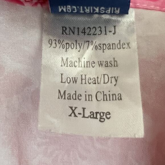 Rip Skirt Hawaii Maui Pink Floral Mini Wrap Skirt Tropical Beach Pool XL Ac18 - Picture 3 of 4